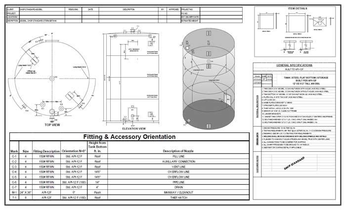 Tank Partner 750 BBL CAD Drawing