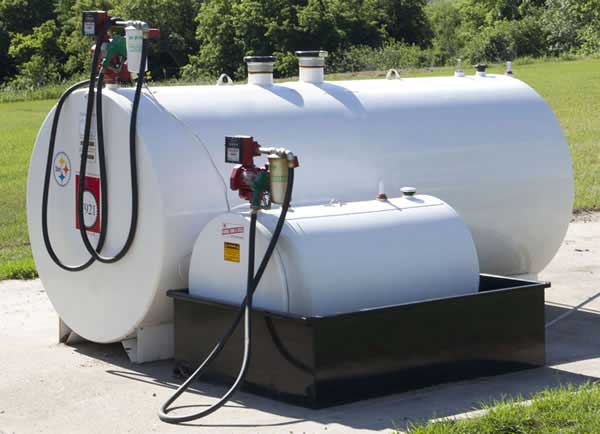 aboveground diesel storage tank with pump