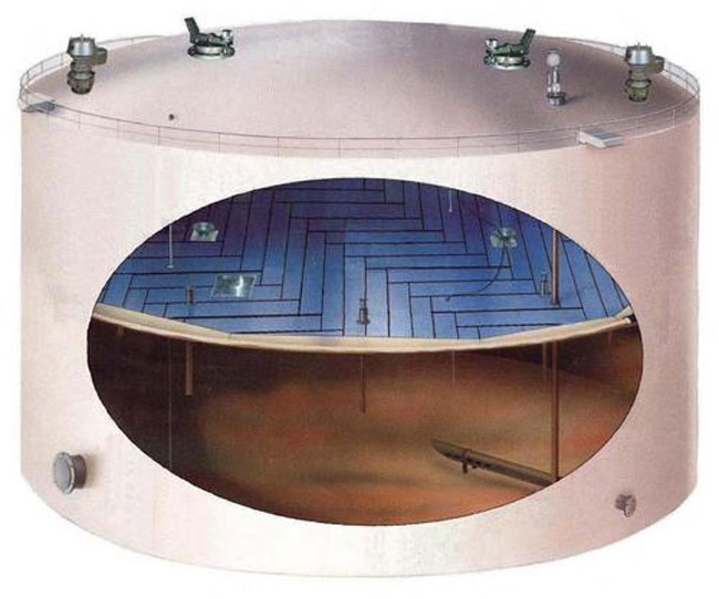 internal floating roof tank structure